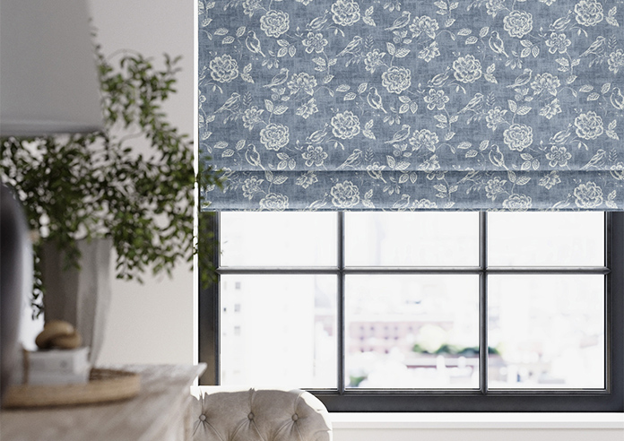 Bird Garden, Denim - Roman Blind - Image 5